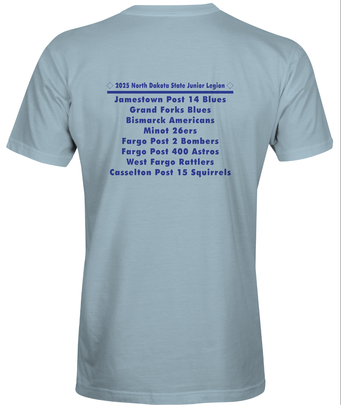 North Dakota Junior Legion State Baseball Tee. DM130