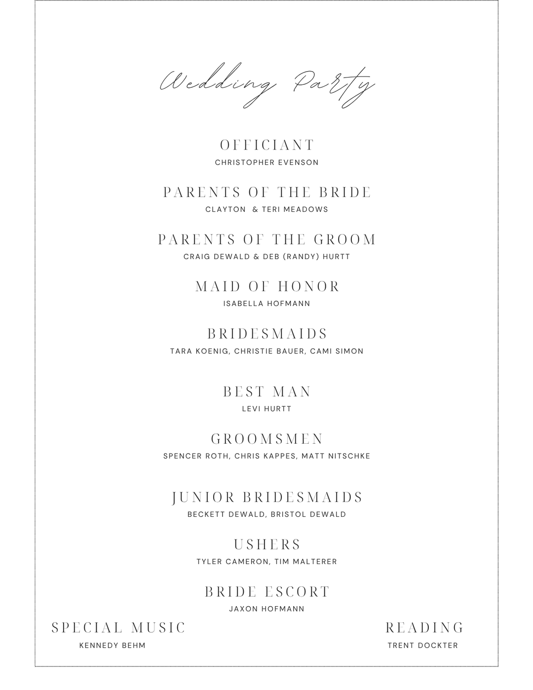 Wedding Programs