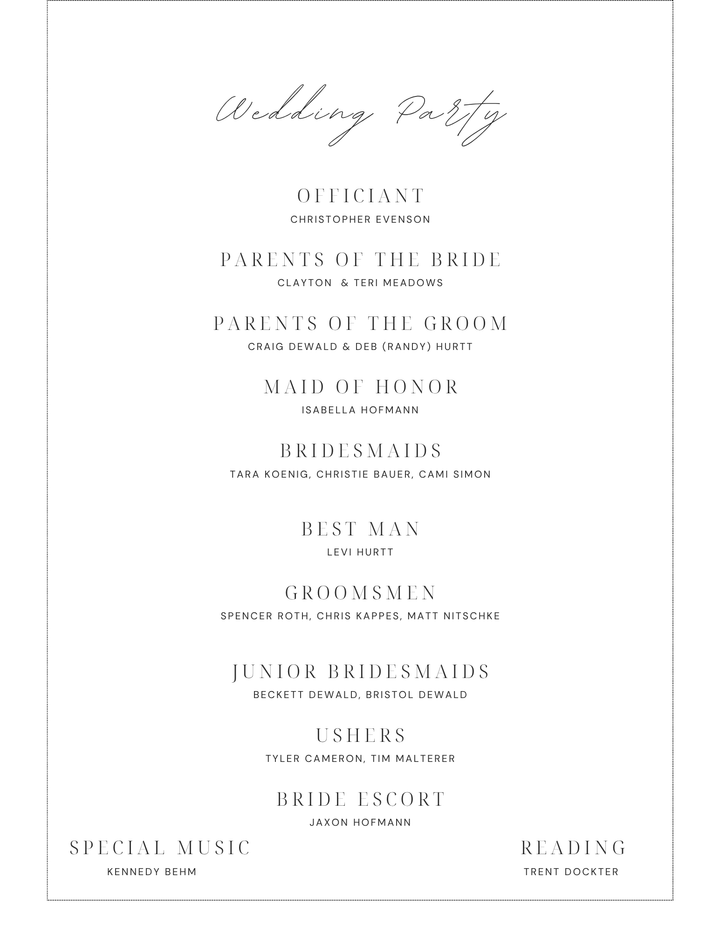 Wedding Programs