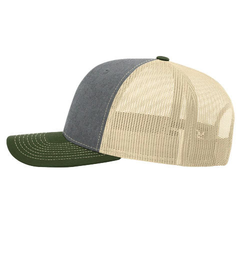 Richardson 112 Trucker Cap Heather Grey / Birch / Army Olive