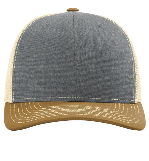 Richardson 112 Trucker Cap Heather Grey / Birch / Amber Gold