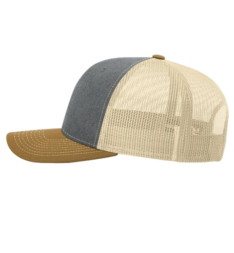 Richardson 112 Trucker Cap Heather Grey / Birch / Amber Gold