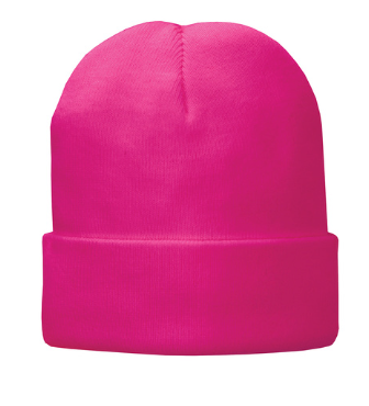 Port &amp; Company Fleece-Lined Knit Cap Neon Pink Glo CP90L
