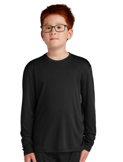 YST350LS Sport-Tek Youth Long Sleeve PosiCharge Competitor Tee - BLACK