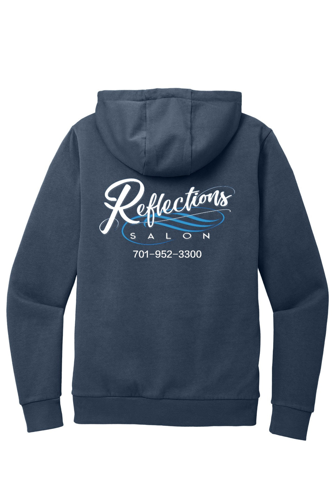 Reflections District Wash Fleece Hoodie DT2200 — Refelctions white + Reflections white back with number