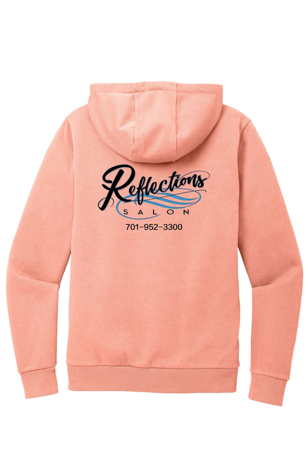 Reflections District Wash Fleece Hoodie DT2200 — Refelctions black + Reflections black back with number