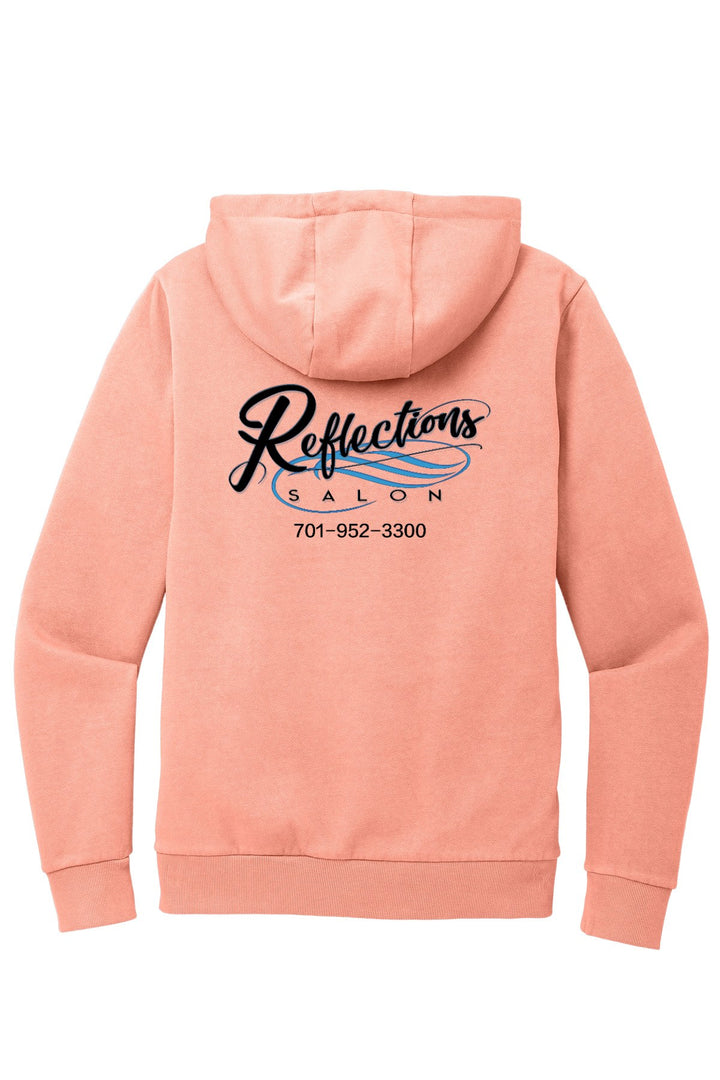 Reflections District Wash Fleece Hoodie DT2200 — Refelctions black + Reflections black back with number