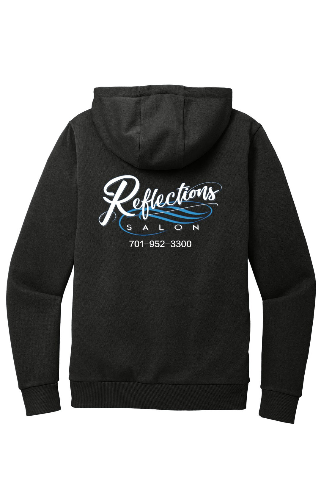 Reflections District Wash Fleece Hoodie DT2200 — Refelctions white + Reflections white back with number
