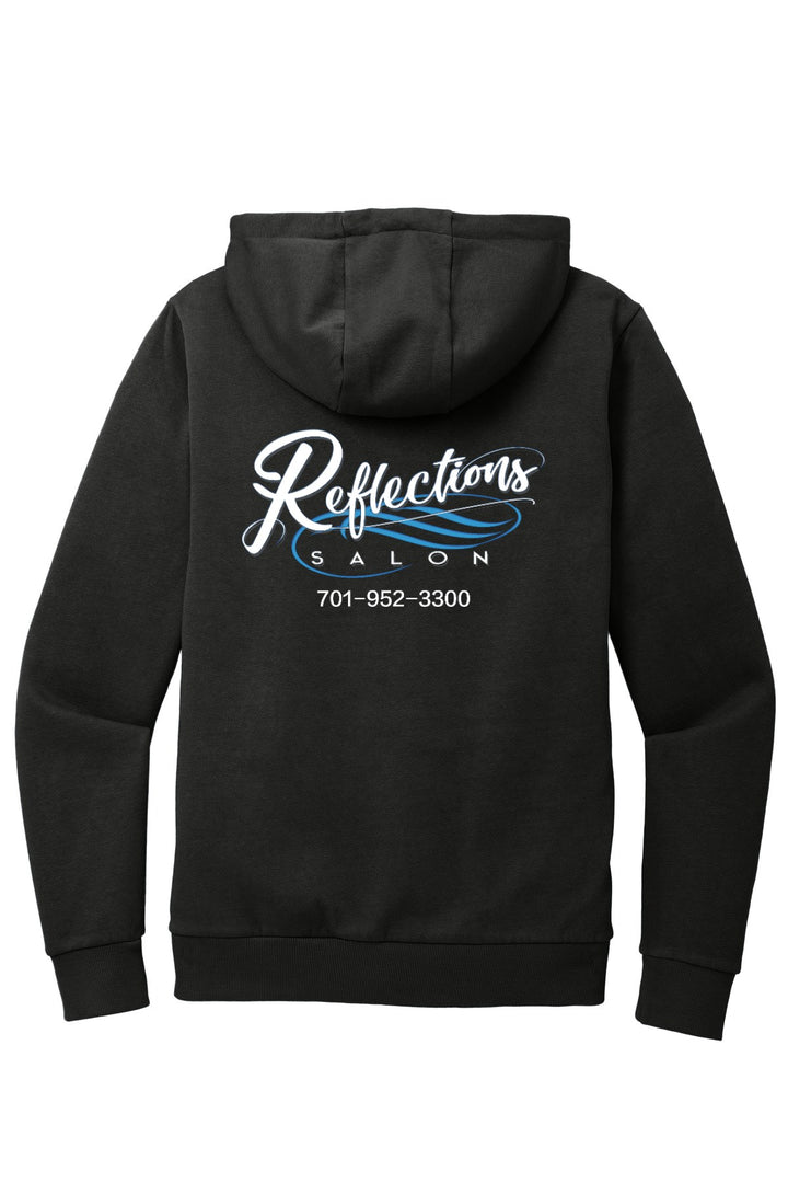 Reflections District Wash Fleece Hoodie DT2200 — Refelctions white + Reflections white back with number