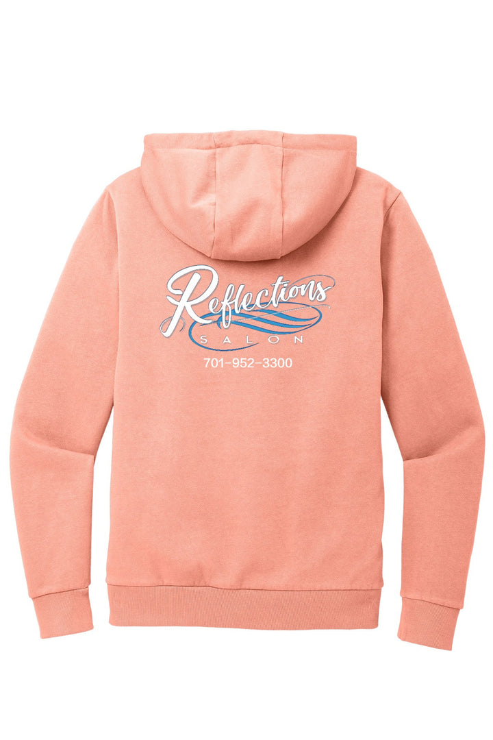 Reflections District Wash Fleece Hoodie DT2200 — Refelctions white + Reflections white back with number