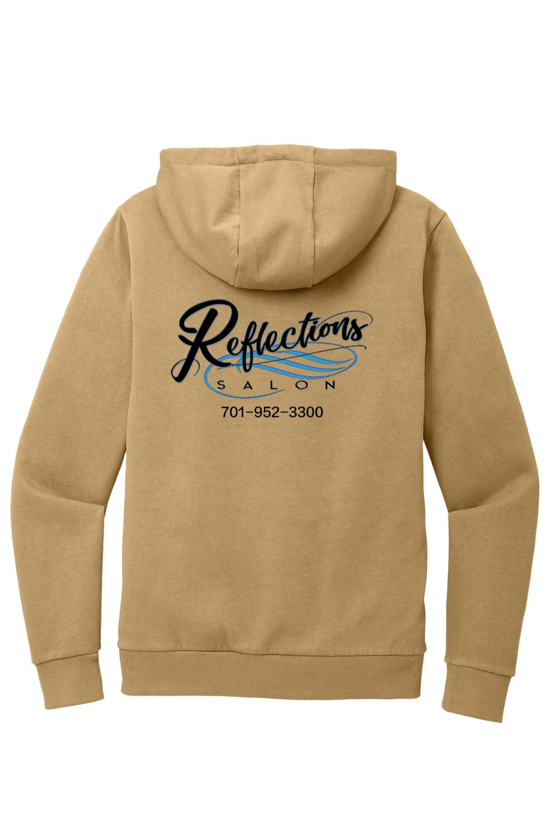 Reflections District Wash Fleece Hoodie DT2200 — Refelctions black + Reflections black back with number