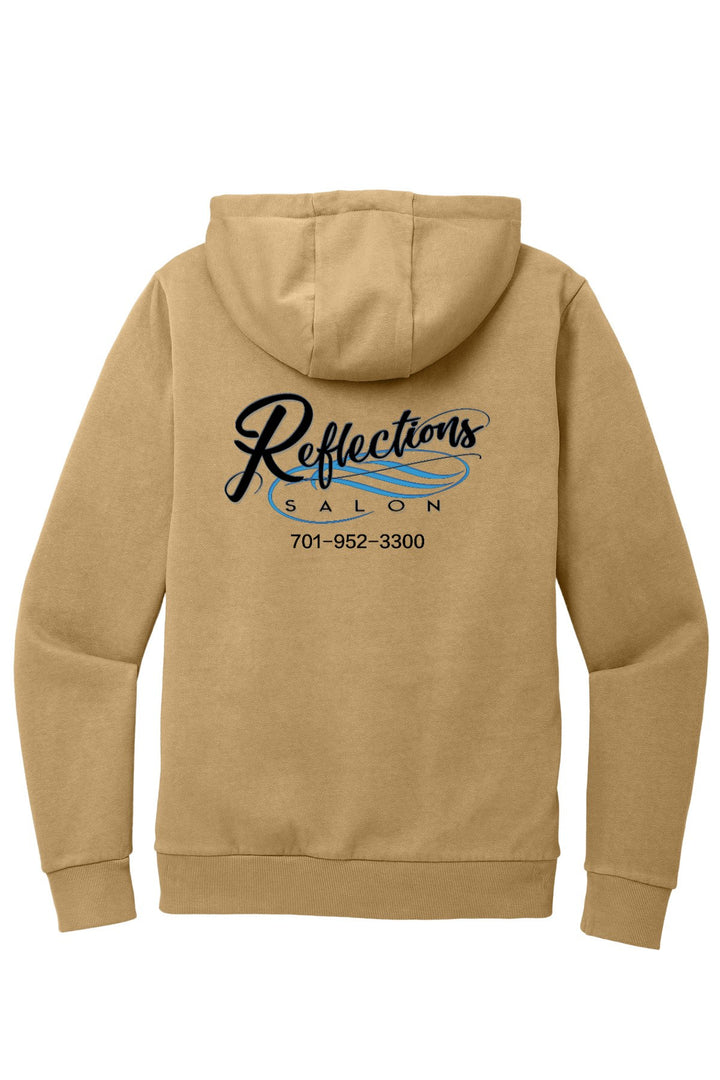 Reflections District Wash Fleece Hoodie DT2200 — Refelctions black + Reflections black back with number