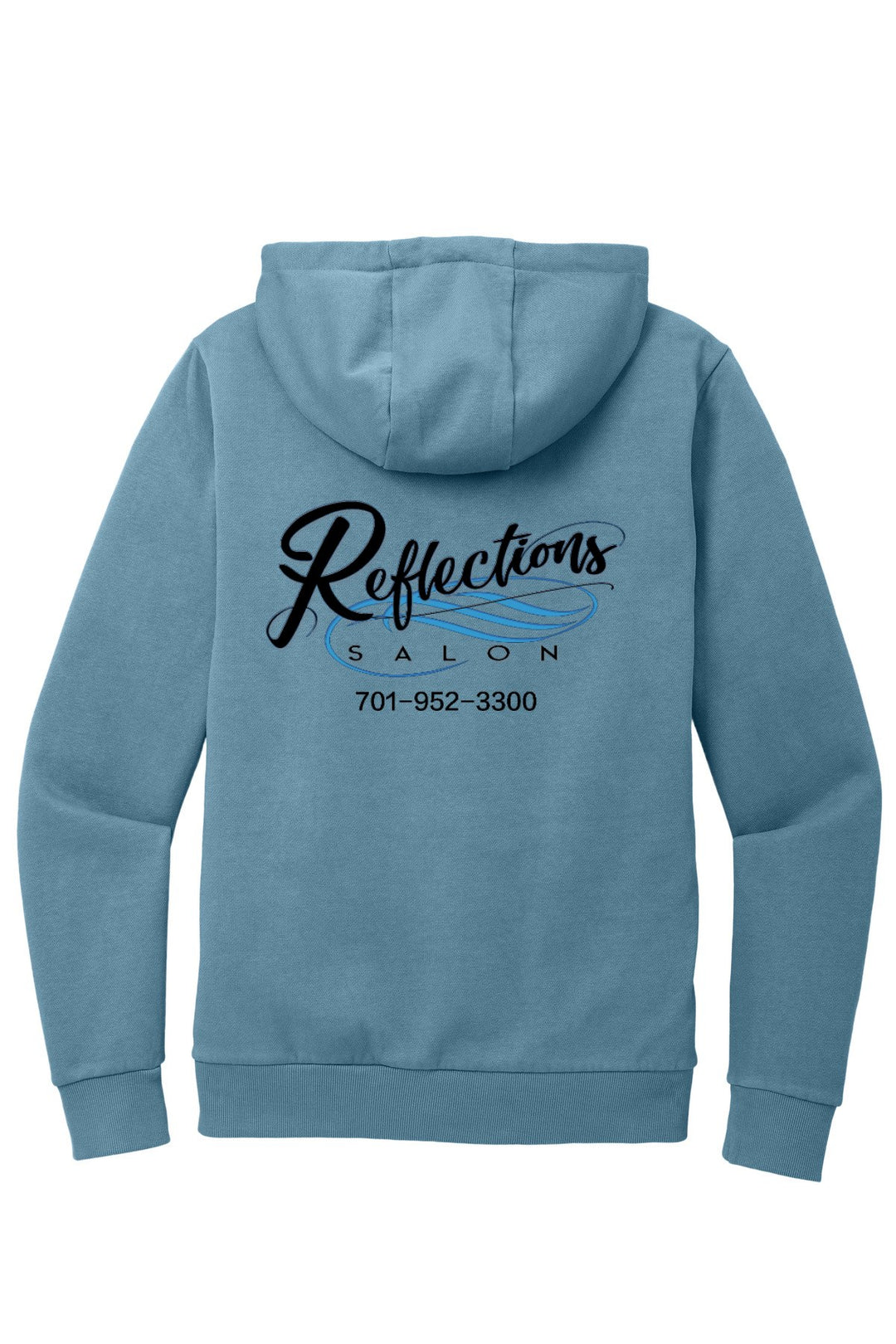 Reflections District Wash Fleece Hoodie DT2200 — Reflections black back with number