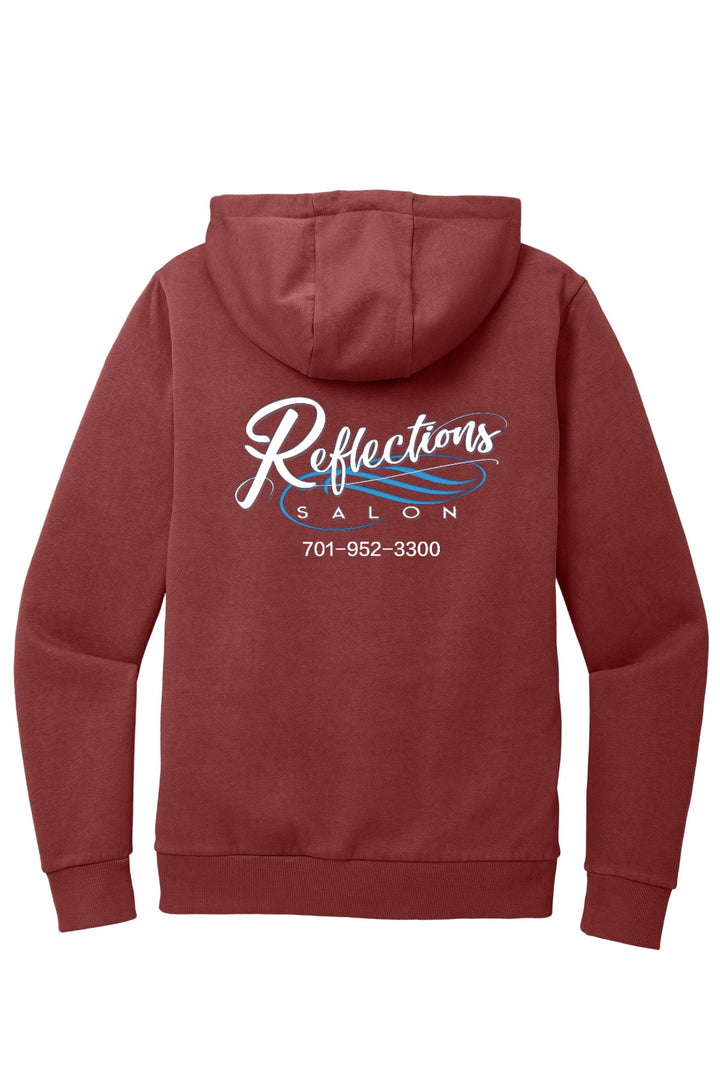 Reflections District Wash Fleece Hoodie DT2200 — Refelctions white + Reflections white back with number