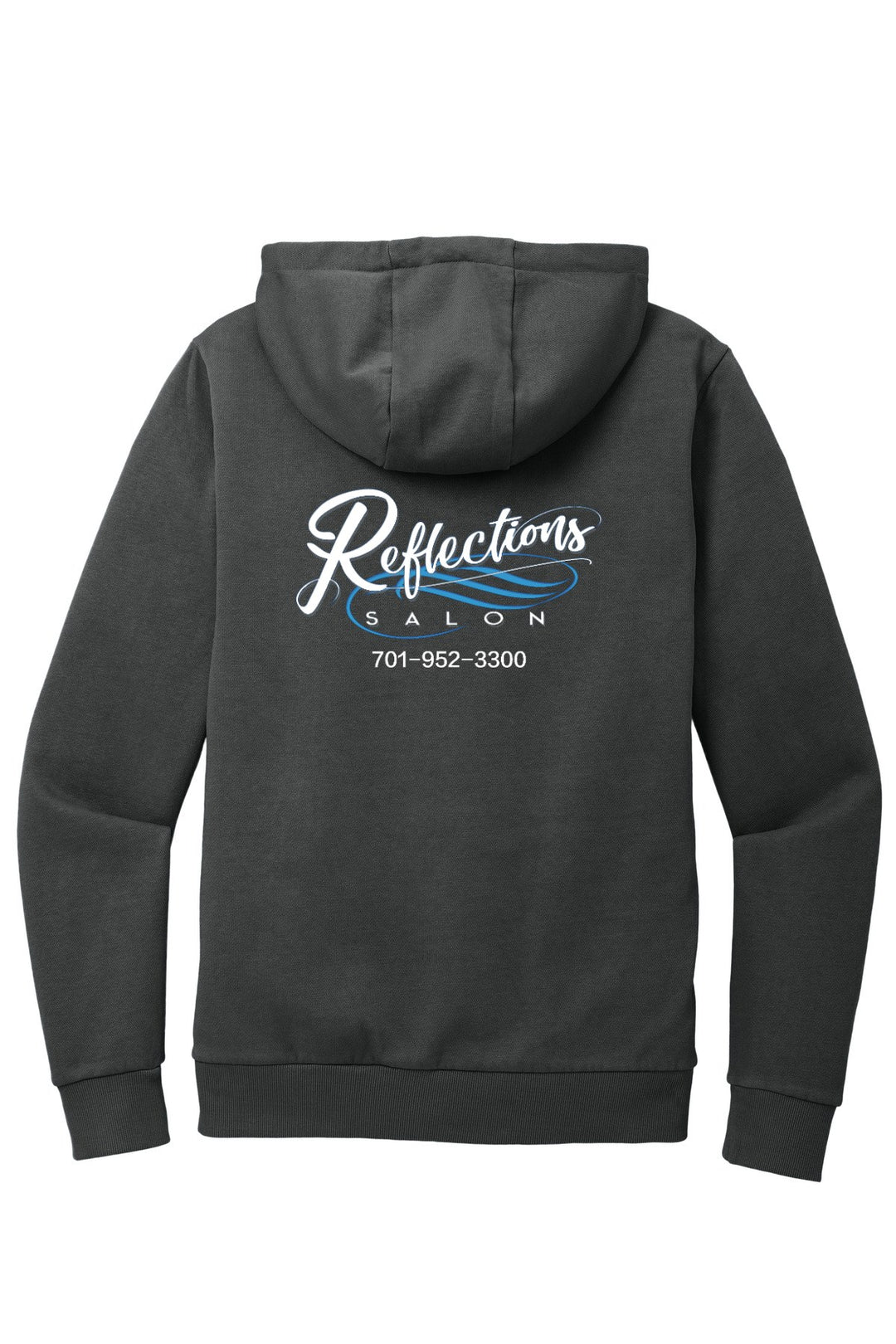 Reflections District Wash Fleece Hoodie DT2200 — Refelctions white + Reflections white back with number