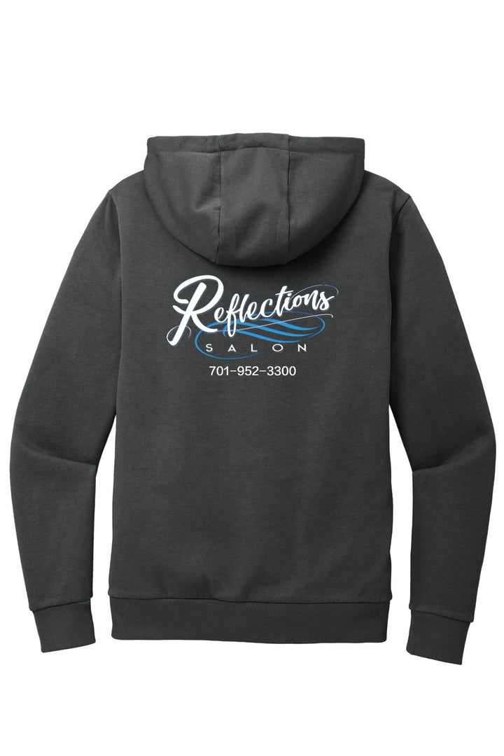 Reflections District Wash Fleece Hoodie DT2200 — Refelctions white + Reflections white back with number
