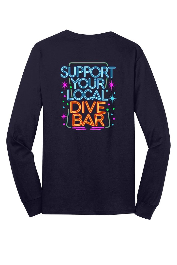 Port &amp; Company - Long Sleeve Core Cotton Tee. PC54LS — True Navy