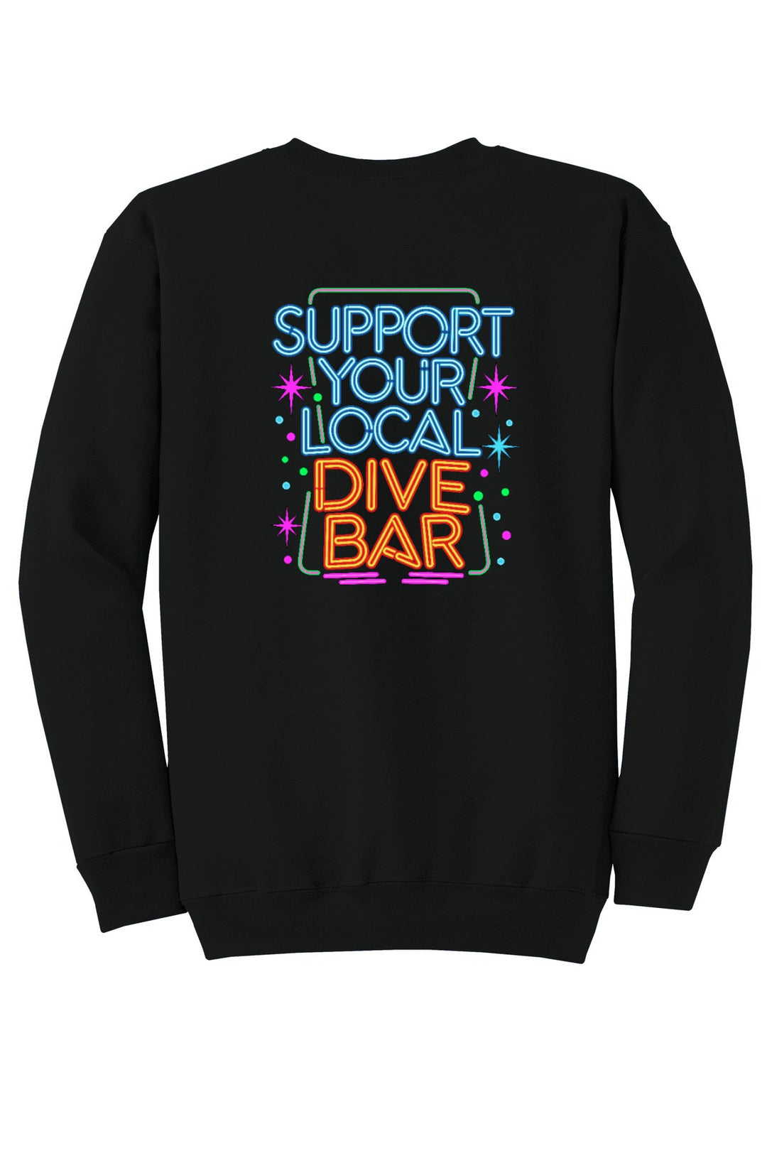 Port &amp; Company - Core Fleece Crewneck Sweatshirt. PC78 — Jet Black