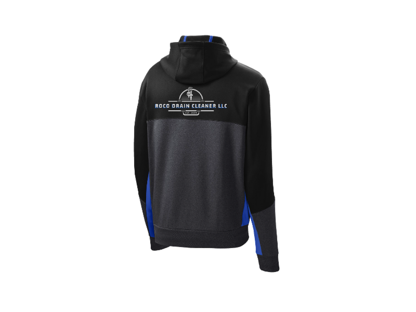 Sport-Tek Tech Fleece Colorblock Full-Zip Hooded Jacket. ST245