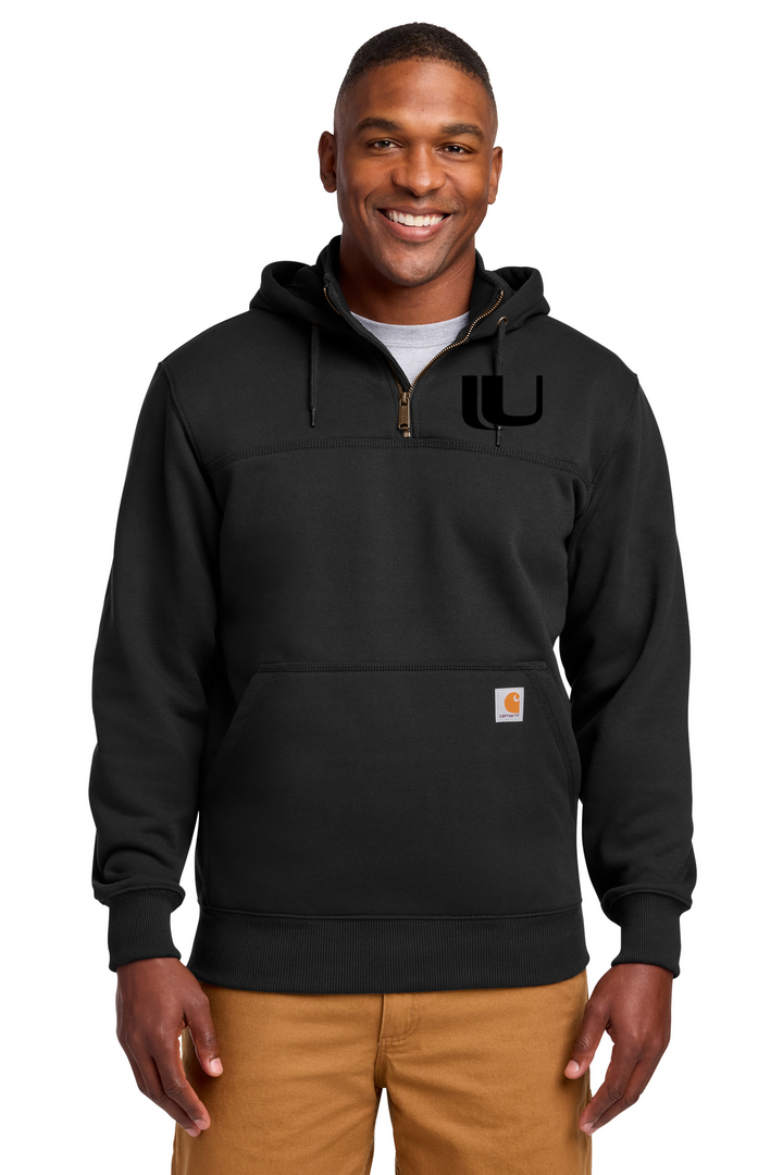 Unison EMBROIDERED Carhartt Rain Defender Heavyweight Hooded Zip Mock Sweatshirt. CT100617