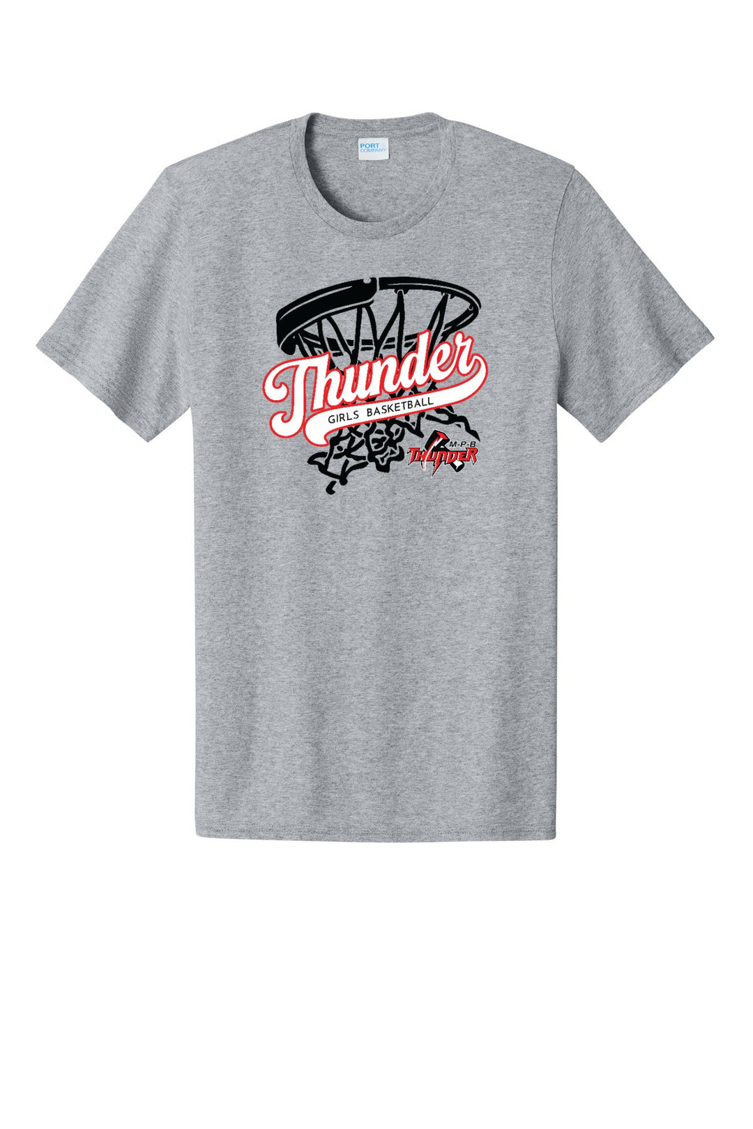 Girls BBall Thunder Shirt — ThunderNet1 - Athletic Heather (flat)