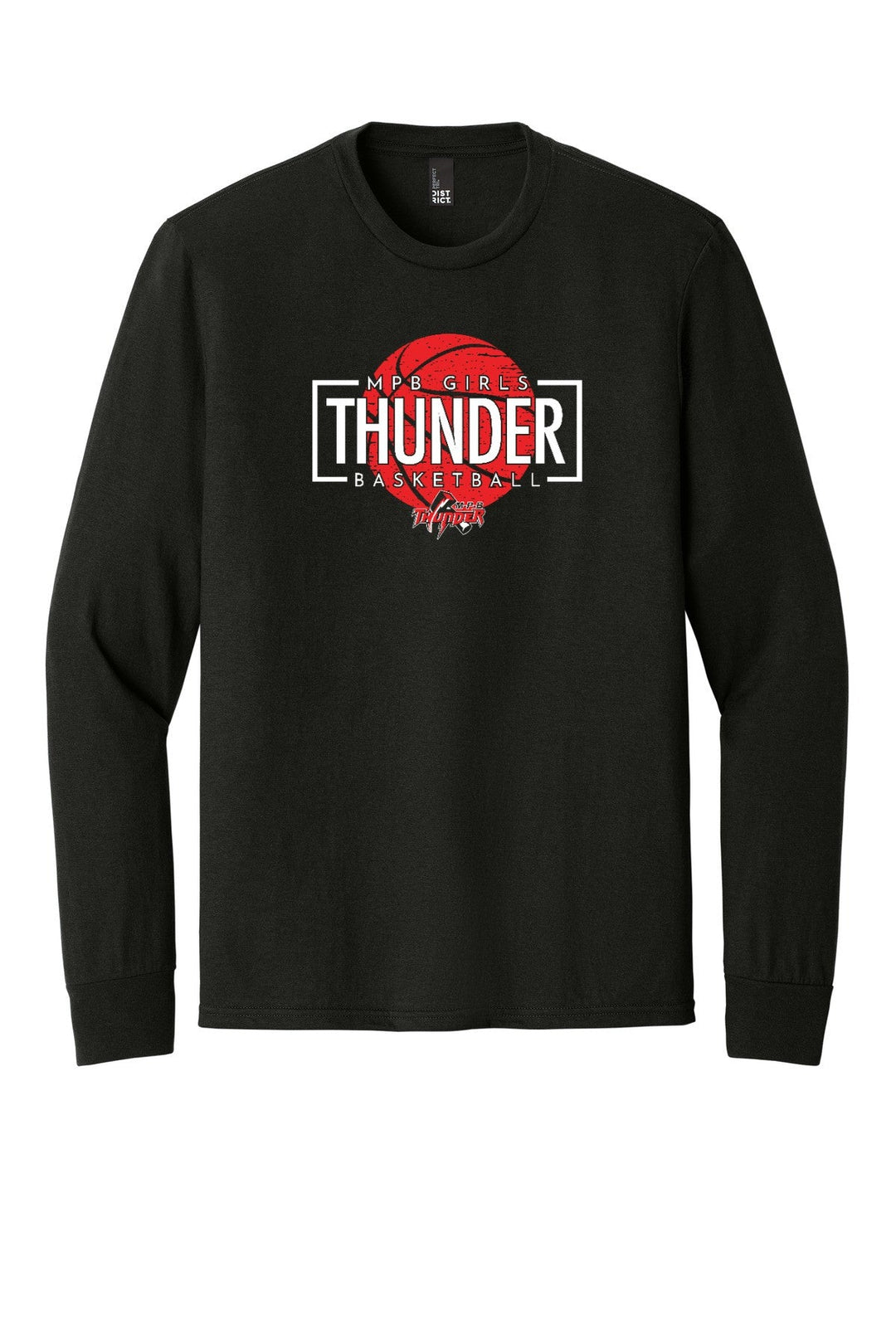 Girls BBall Thunder Long Sleeve — ThunderBracket2 - Black (flat)