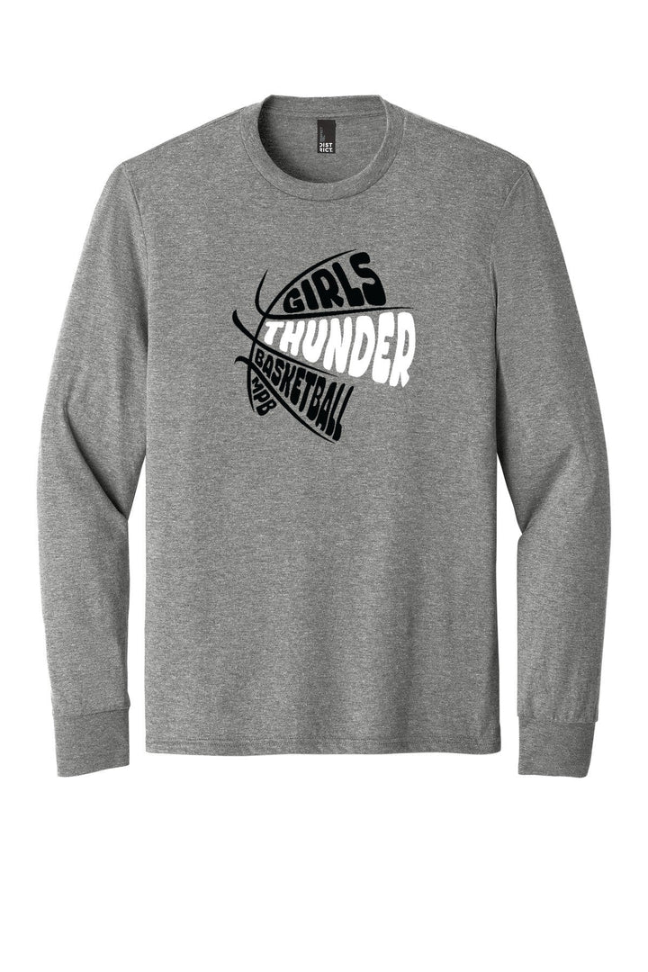 Girls BBall Thunder Long Sleeve — GirlyBall1 - Grey Frost (flat)