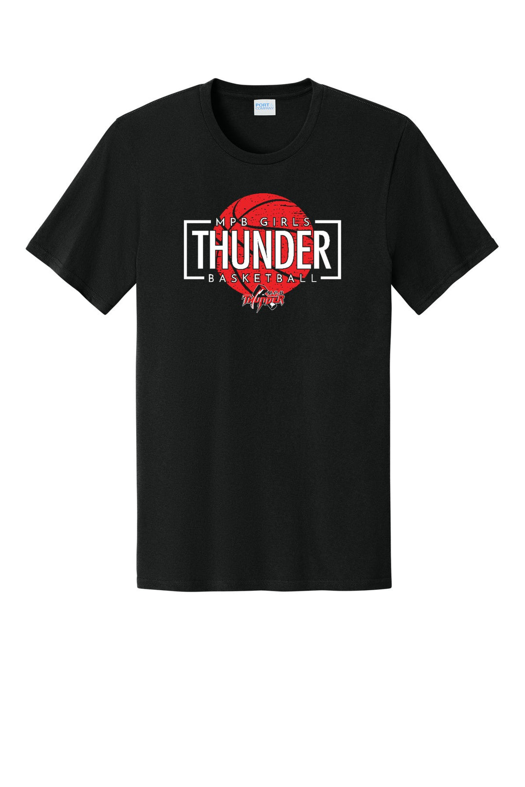 Girls BBall Thunder Shirt — ThunderBracket2 - Jet Black (flat)