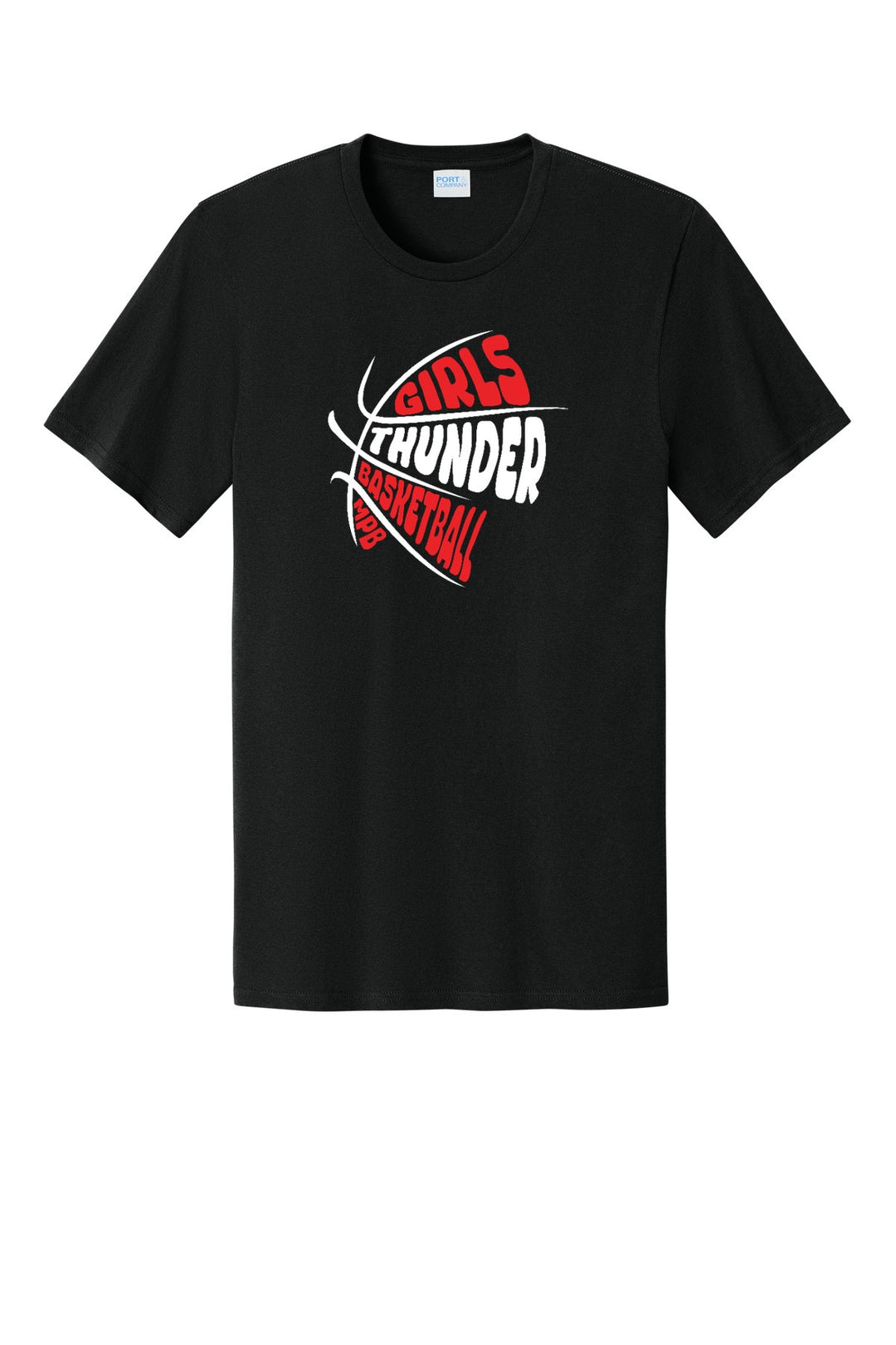 Girls BBall Thunder Shirt — GirlyBall2 - Jet Black (flat)