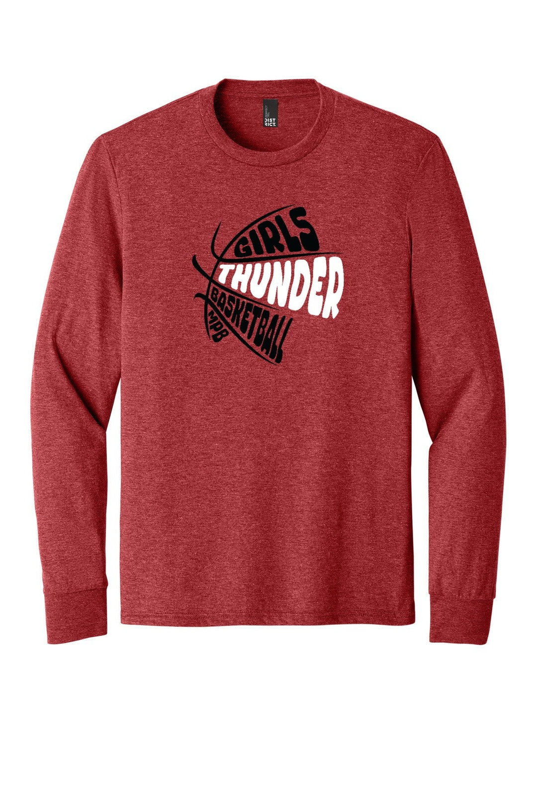 Girls BBall Thunder Long Sleeve — GirlyBall1 - Red Frost (flat)
