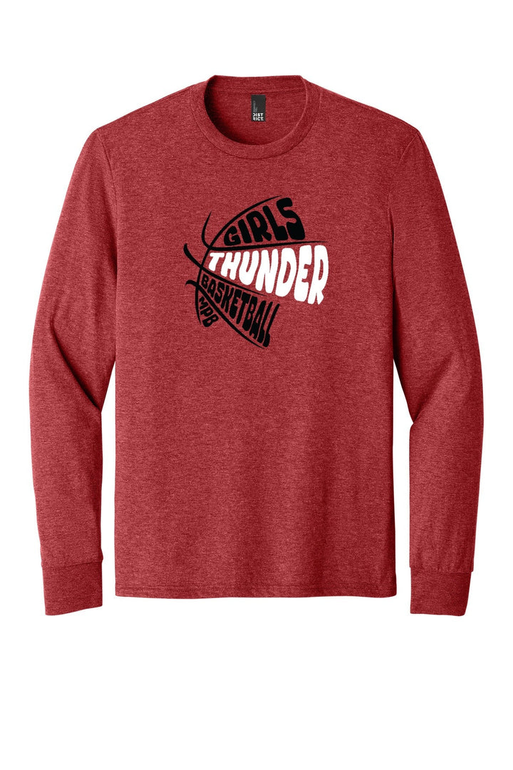 Girls BBall Thunder Long Sleeve — GirlyBall1 - Red Frost (flat)