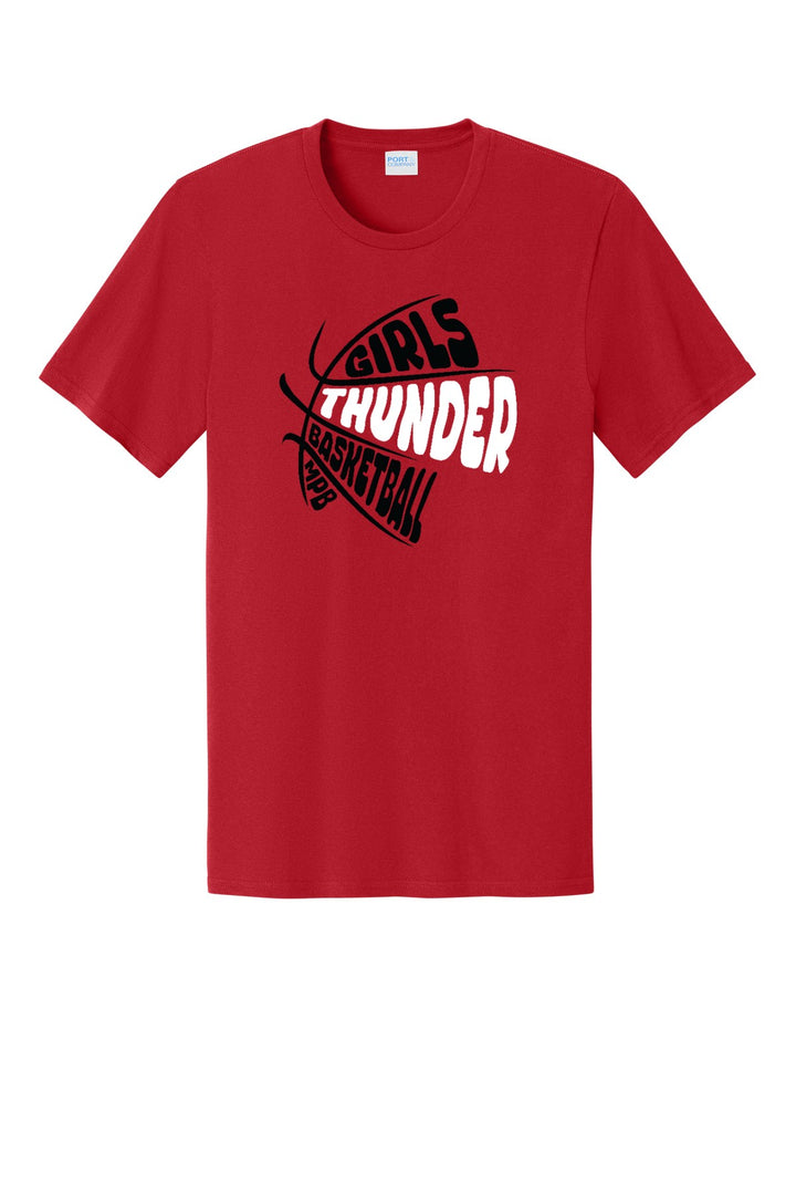 Girls BBall Thunder Shirt — GirlyBall1 - Red (flat)
