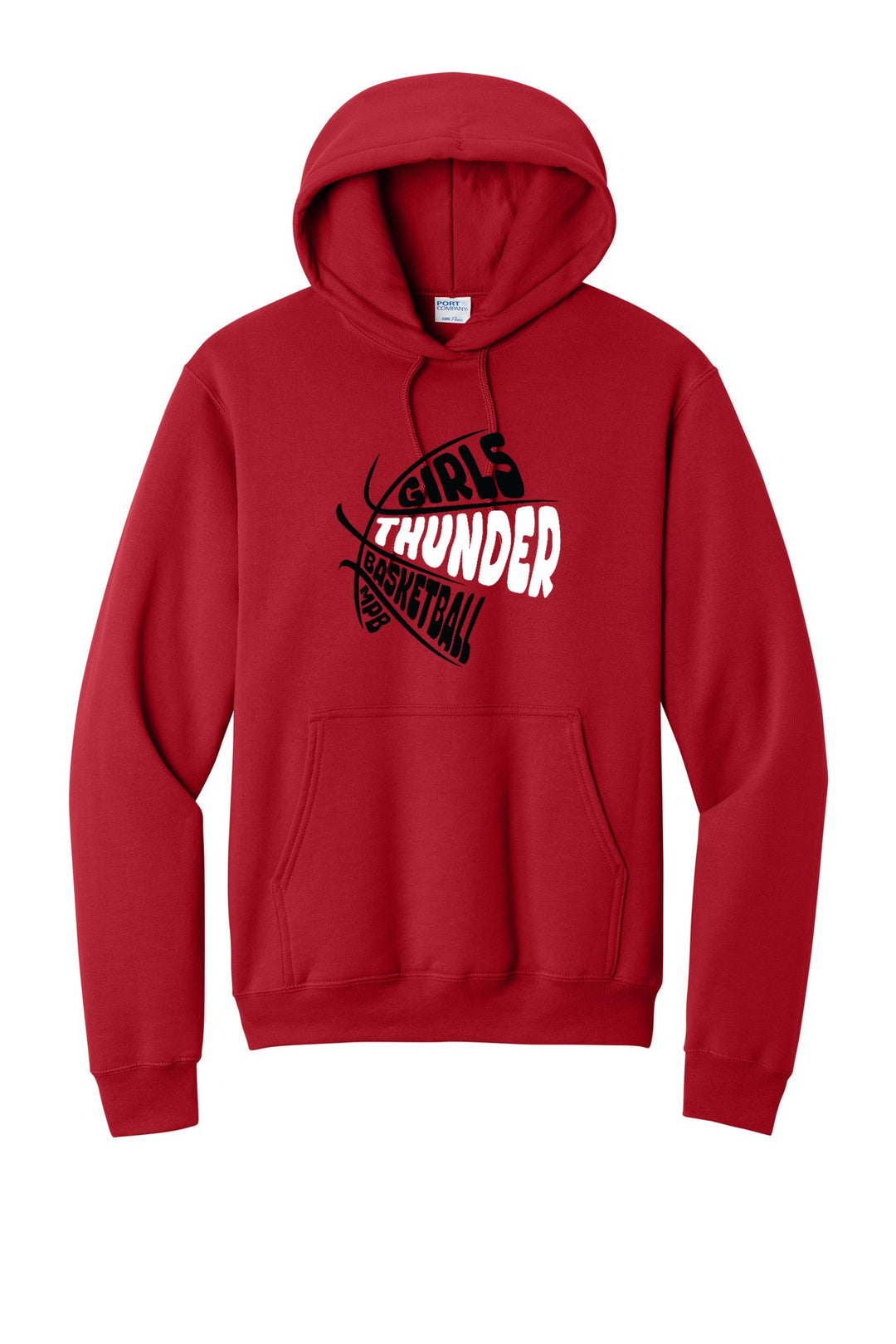 Girls BBall Thunder Hoodie — GirlyBall1 - Red (flat)