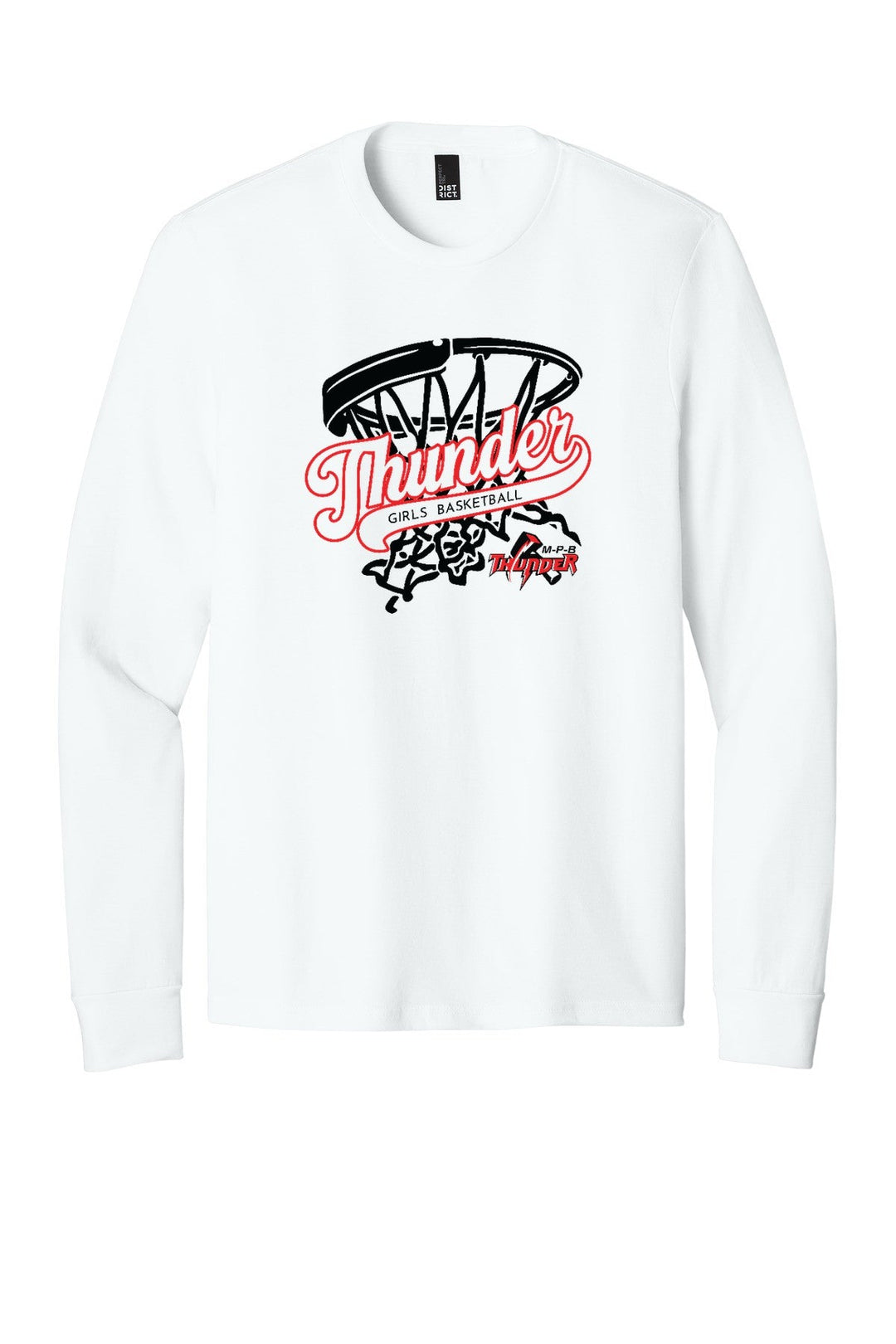 Girls BBall Thunder Long Sleeve — ThunderNet1 - White (flat)