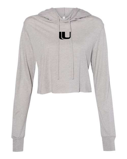 Unison Women’s Triblend Crop Long Sleeve Hoodie Tee 8512