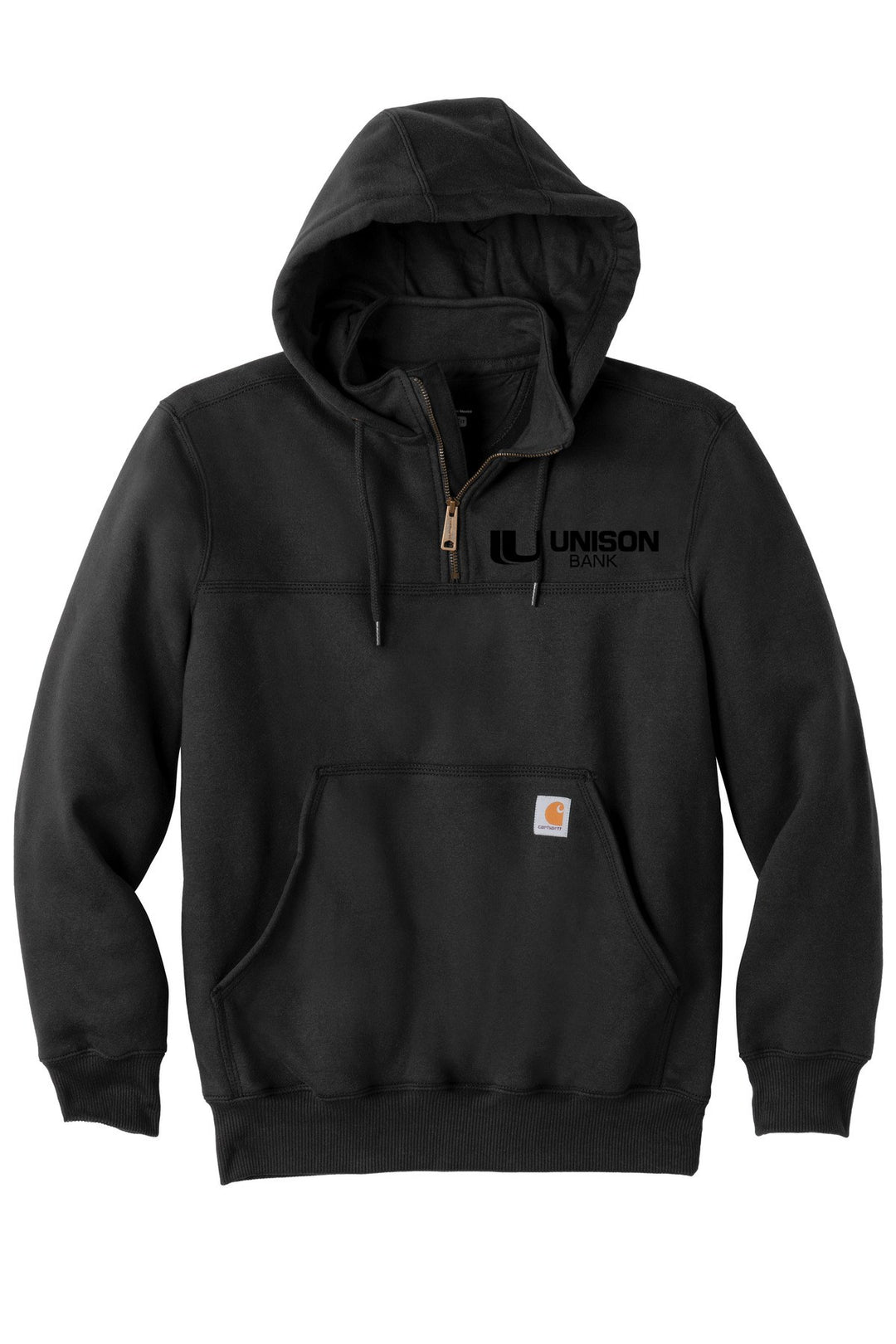Unison EMBROIDERED Carhartt Rain Defender Heavyweight Hooded Zip Mock Sweatshirt. CT100617