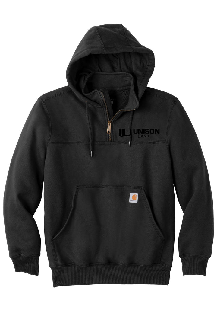 Unison EMBROIDERED Carhartt Rain Defender Heavyweight Hooded Zip Mock Sweatshirt. CT100617