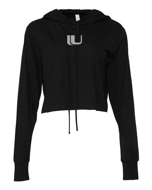 Unison Women’s Triblend Crop Long Sleeve Hoodie Tee 8512