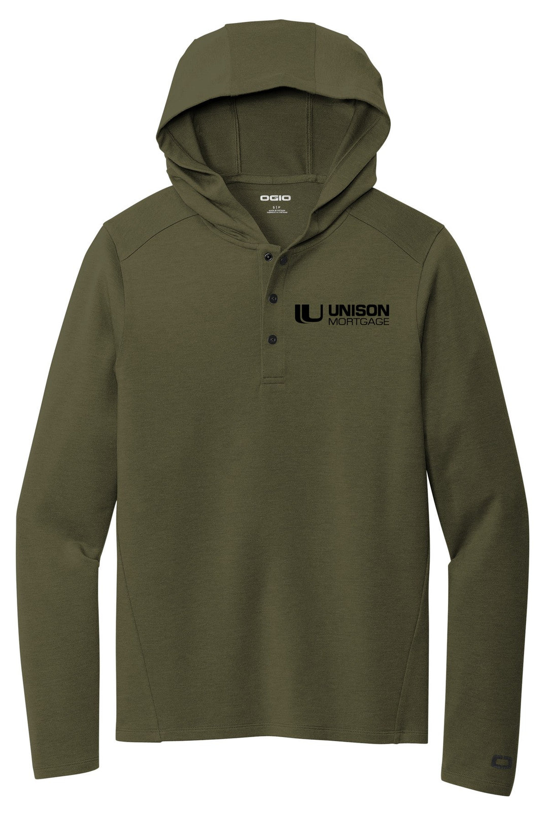 Unison Mortgage Unisex OGIO Luuma Flex Hooded Henley OG826