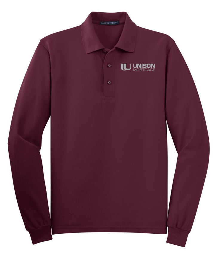 Unison Mortgage Unisex Silk Touch Long Sleeve Polo. K500LS