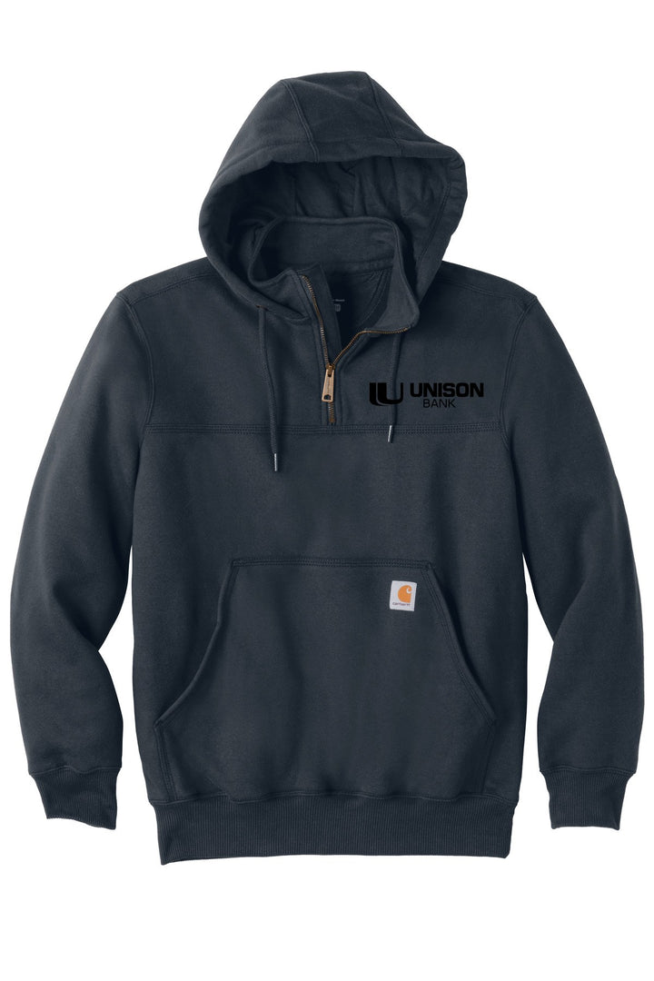 Unison EMBROIDERED Carhartt Rain Defender Heavyweight Hooded Zip Mock Sweatshirt. CT100617