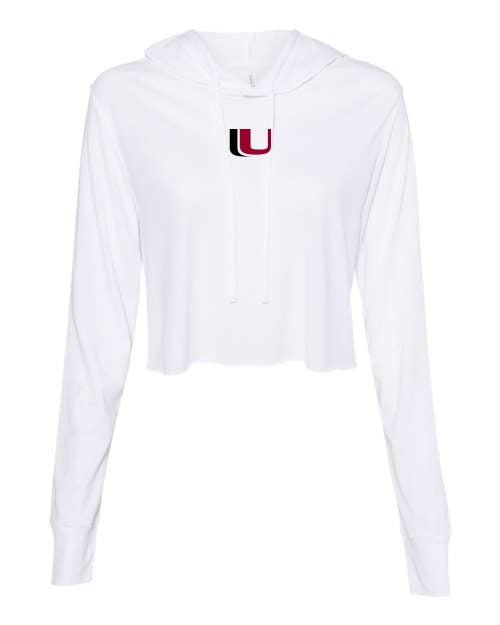 Unison Women’s Triblend Crop Long Sleeve Hoodie Tee 8512