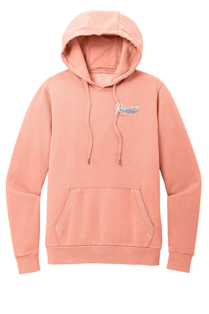 Reflections District Wash Fleece Hoodie DT2200 — Refelctions white + Reflections white back with number
