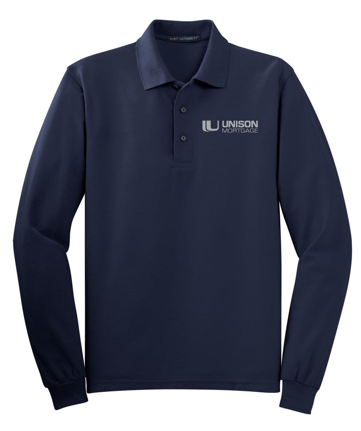 Unison Mortgage Unisex Silk Touch Long Sleeve Polo. K500LS