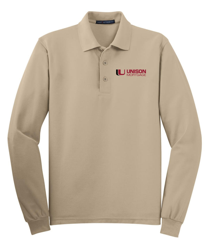 Unison Mortgage Unisex Silk Touch Long Sleeve Polo. K500LS