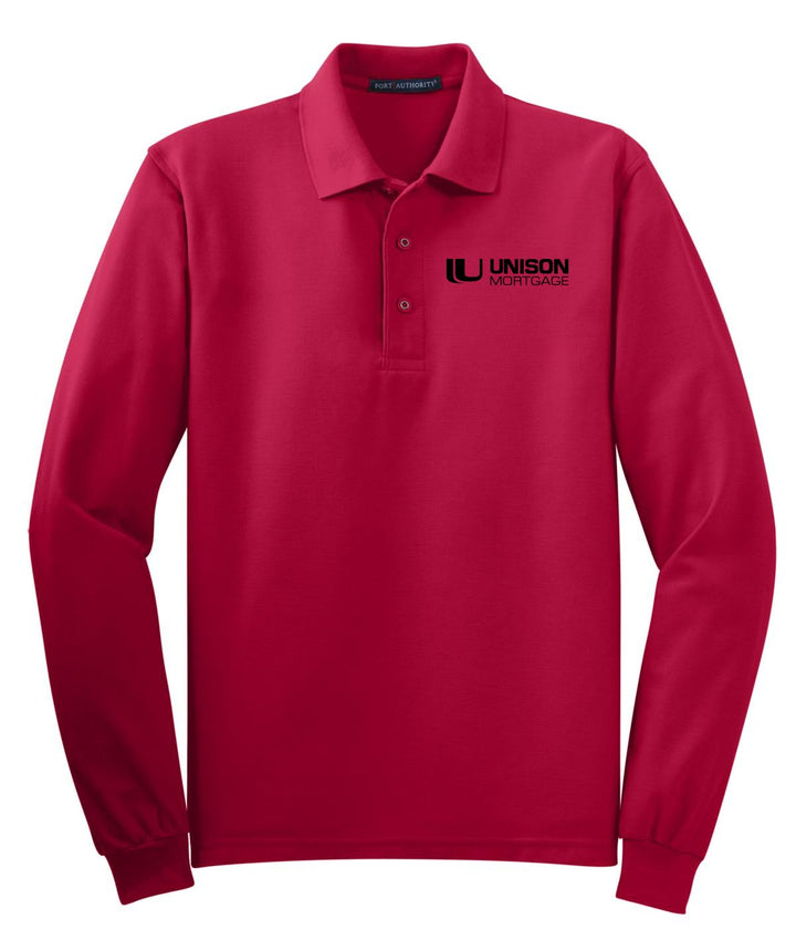 Unison Mortgage Unisex Silk Touch Long Sleeve Polo. K500LS
