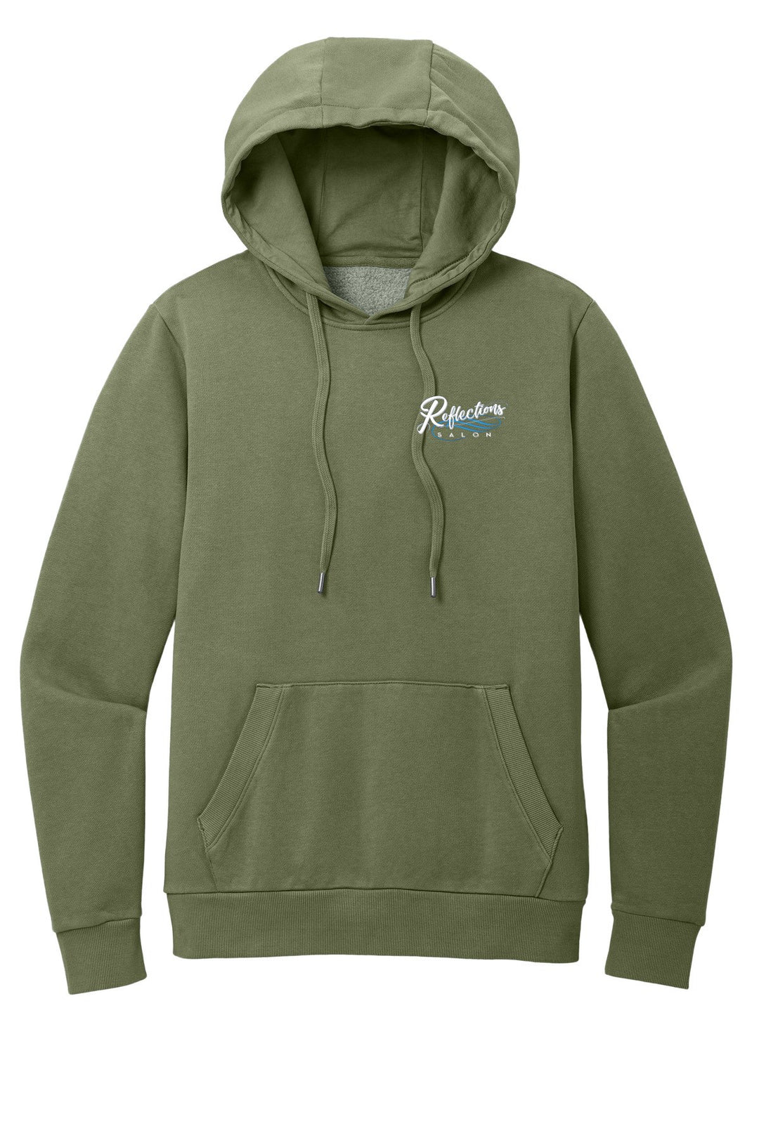 Reflections District Wash Fleece Hoodie DT2200 — Refelctions white + Reflections white back with number