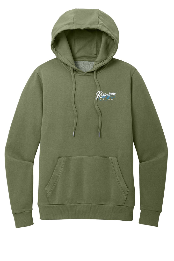 Reflections District Wash Fleece Hoodie DT2200 — Refelctions white + Reflections white back with number