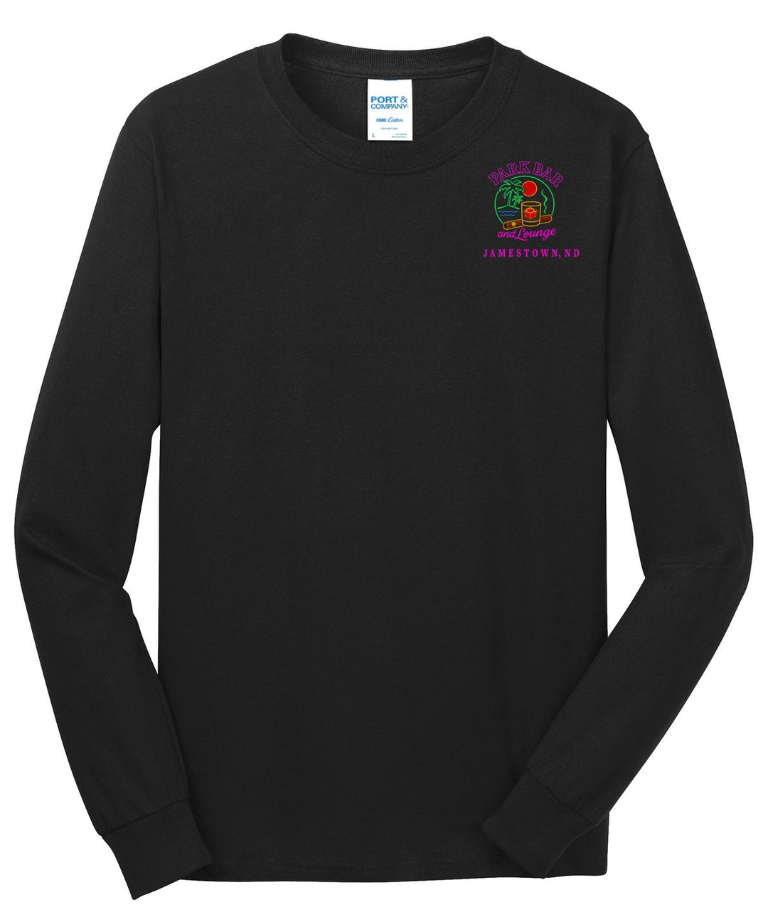 Port &amp; Company - Long Sleeve Core Cotton Tee. PC54LS — Jet Black
