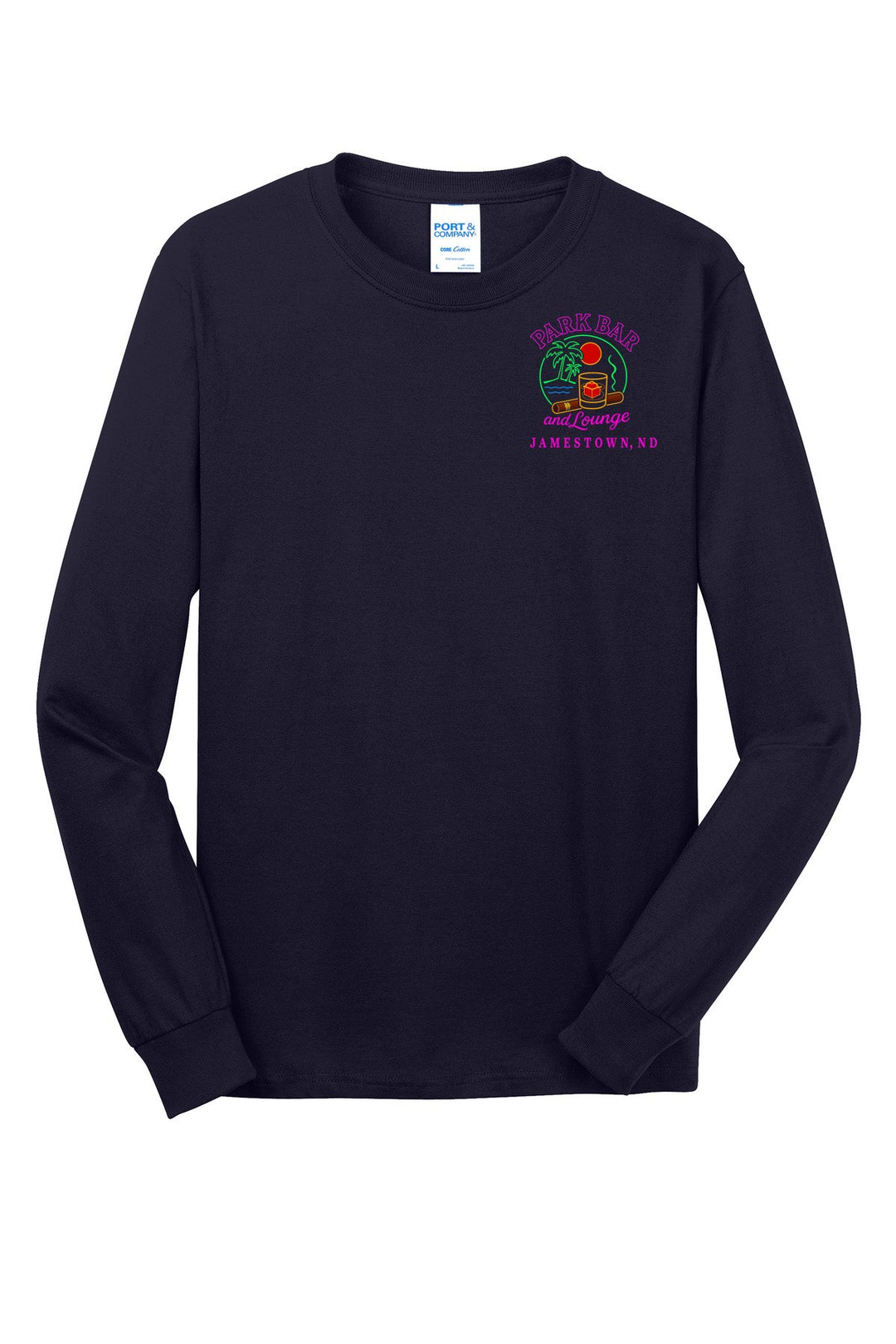 Port &amp; Company - Long Sleeve Core Cotton Tee. PC54LS — True Navy